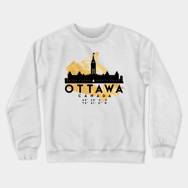 Ottawa Canada Skyline Map Art Crewneck Sweatshirt by deificusArt